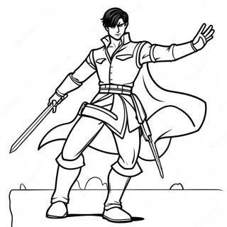 Levi In Battle Pose Coloring Page 41119-34150