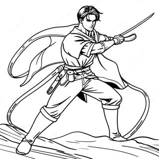 Levi In Battle Pose Coloring Page 41119-34152