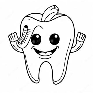 Happy Tooth With Sunglasses Coloring Page 4111-3318