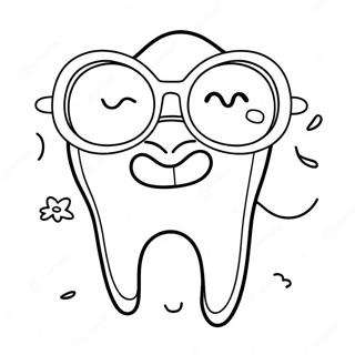 Happy Tooth With Sunglasses Coloring Page 4111-3319