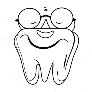 Happy Tooth With Sunglasses Coloring Page 4111-3320