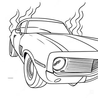 Classic Muscle Car In Action Coloring Page 41129-34165