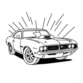 Classic Muscle Car In Action Coloring Page 41129-34166