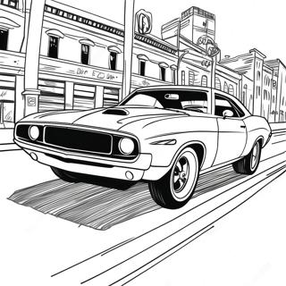 Classic Muscle Car In Action Coloring Page 41129-34167