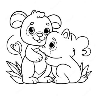 Valentines Animal Coloring Page 41138-34162