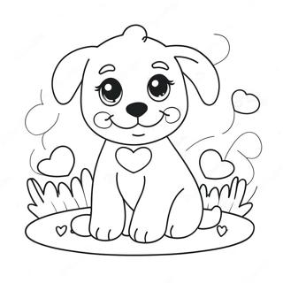 Cute Valentine Puppy Coloring Page 41139-34170