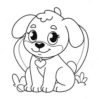 Cute Valentine Puppy Coloring Page 41139-34171