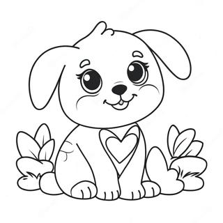 Cute Valentine Puppy Coloring Page 41139-34172