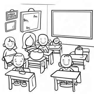 Fun Second Grade Classroom Coloring Page 41179-34195