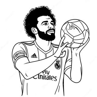 Mo Salah Dribbling The Ball Coloring Page 41189-34214