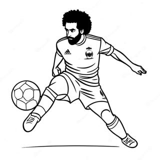 Mo Salah Dribbling The Ball Coloring Page 41189-34215