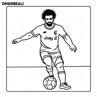 Mo Salah Dribbling The Ball Coloring Page 41189-34216