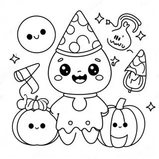 Kawaii Halloween Coloring Page 41228-34230