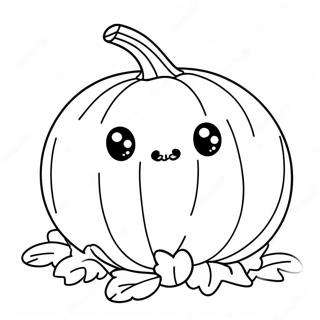 Cute Kawaii Pumpkin Coloring Page 41229-34233