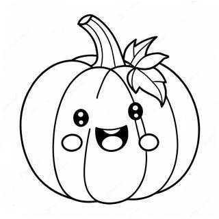 Cute Kawaii Pumpkin Coloring Page 41229-34234