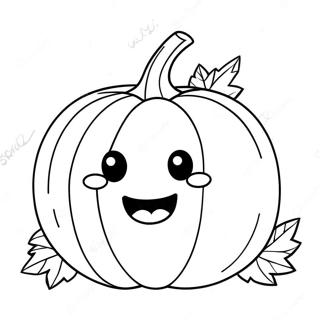 Cute Kawaii Pumpkin Coloring Page 41229-34236