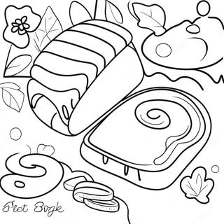 Delicious Jelly Roll Dessert Coloring Page 41259-34257