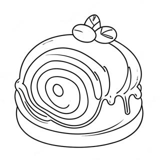 Delicious Jelly Roll Dessert Coloring Page 41259-34258