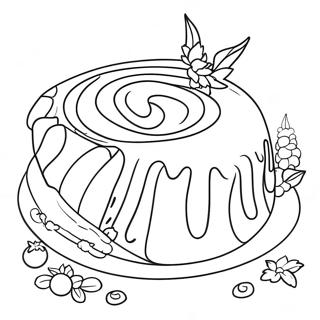 Delicious Jelly Roll Dessert Coloring Page 41259-34260