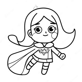 Empowered Girl With Superhero Cape Coloring Page 41269-34265