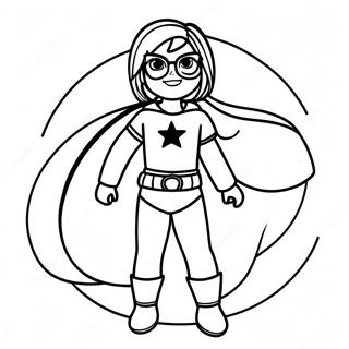 Empowered Girl With Superhero Cape Coloring Page 41269-34266