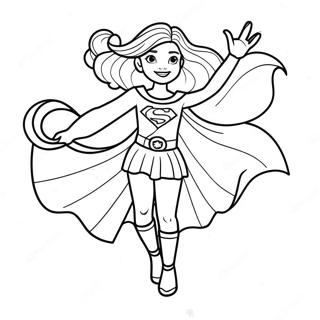 Empowered Girl With Superhero Cape Coloring Page 41269-34267