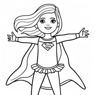 Empowered Girl With Superhero Cape Coloring Page 41269-34268