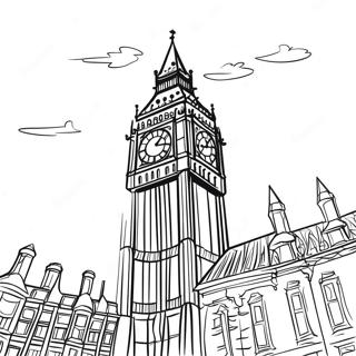 Big Ben Tower Coloring Page 41279-34272