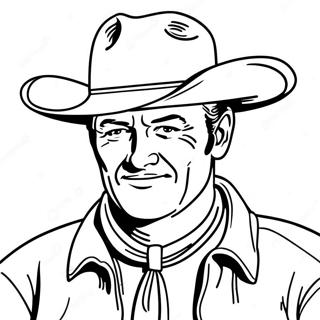 Classic John Wayne Cowboy Coloring Page 41289-34281