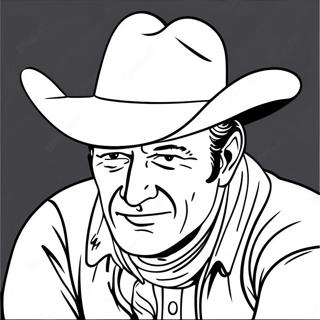 Classic John Wayne Cowboy Coloring Page 41289-34283