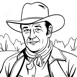 Classic John Wayne Cowboy Coloring Page 41289-34284