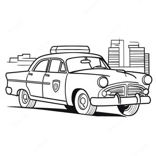 Classic Police Car Coloring Page 412-331