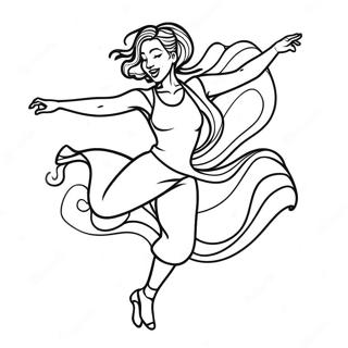 Energetic Jazz Dancer Coloring Page 41329-34325