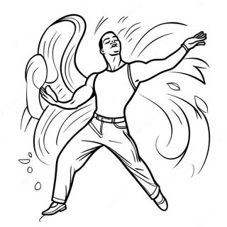 Energetic Jazz Dancer Coloring Page 41329-34326