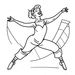 Energetic Jazz Dancer Coloring Page 41329-34327