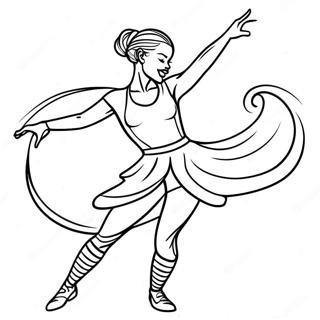 Energetic Jazz Dancer Coloring Page 41329-34328