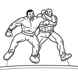 Wwe Wrestler Jumping On Opponent Coloring Page 41349-34329