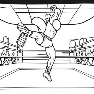 Wwe Wrestler Jumping On Opponent Coloring Page 41349-34331