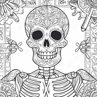 Detailed Human Skeleton Coloring Page 41400-34352