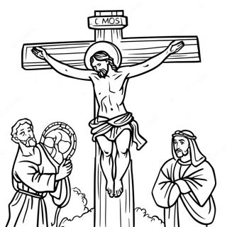 Crucifixion Scene Coloring Page 41419-34374