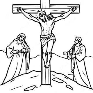 Crucifixion Scene Coloring Page 41419-34375