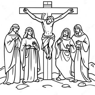 Crucifixion Scene Coloring Page 41419-34376