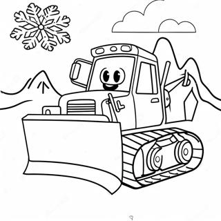 Cute Snow Plow With Snowflakes Coloring Page 41430-34385