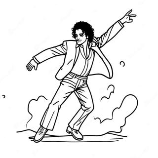 Michael Jackson Dancing In Moonwalk Coloring Page 41440-34397