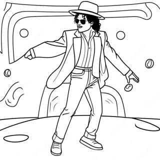 Michael Jackson Dancing In Moonwalk Coloring Page 41440-34398