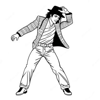 Michael Jackson Dancing In Moonwalk Coloring Page 41440-34399