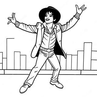 Michael Jackson Dancing In Moonwalk Coloring Page 41440-34400