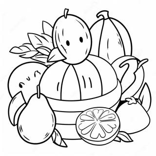 Tropical Fruits Basket Coloring Page 41460-34417