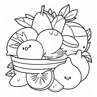 Tropical Fruits Basket Coloring Page 41460-34418