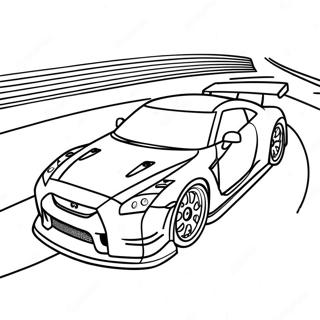 Gtr R35 Racing On The Track Coloring Page 41490-34434